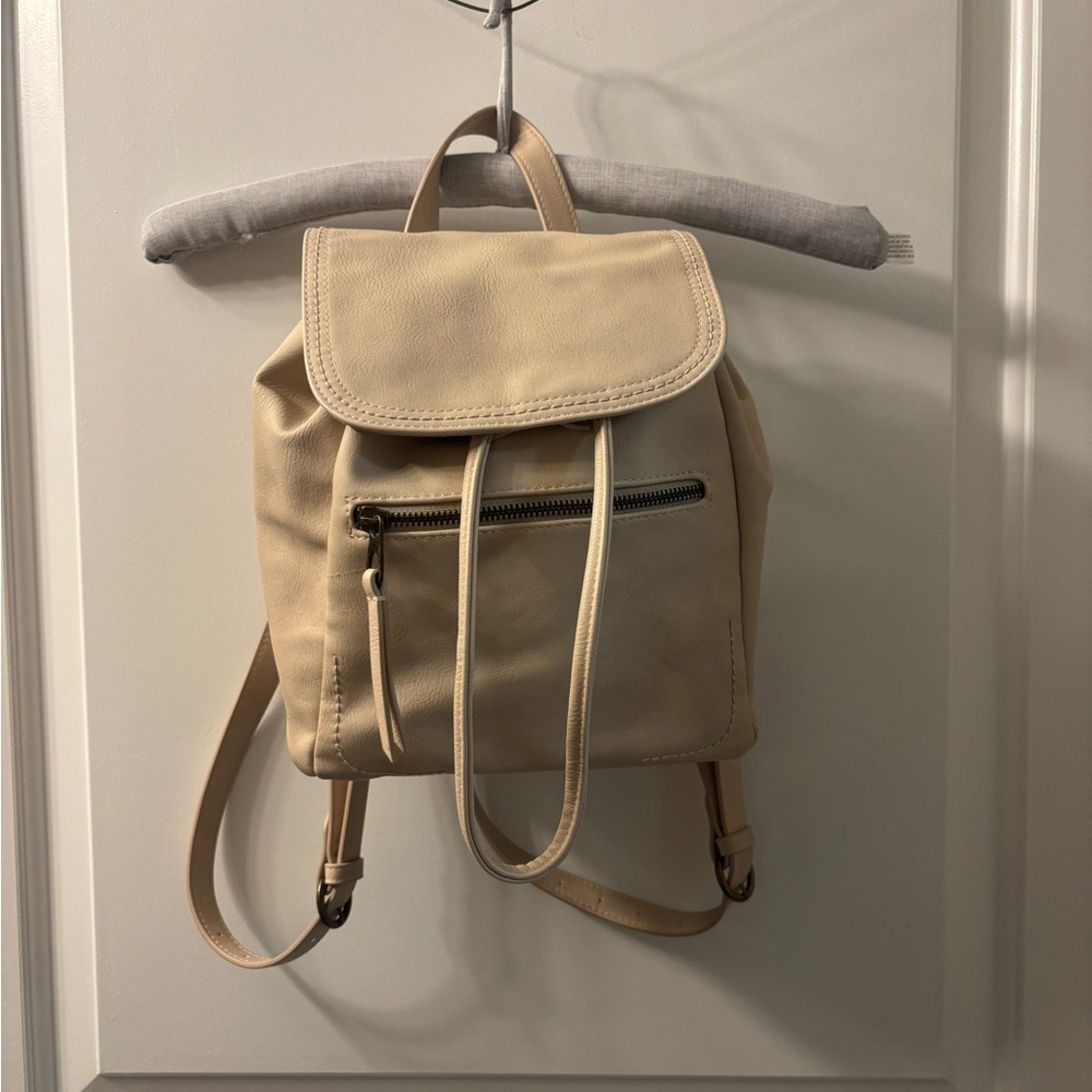 Beige mini backpack